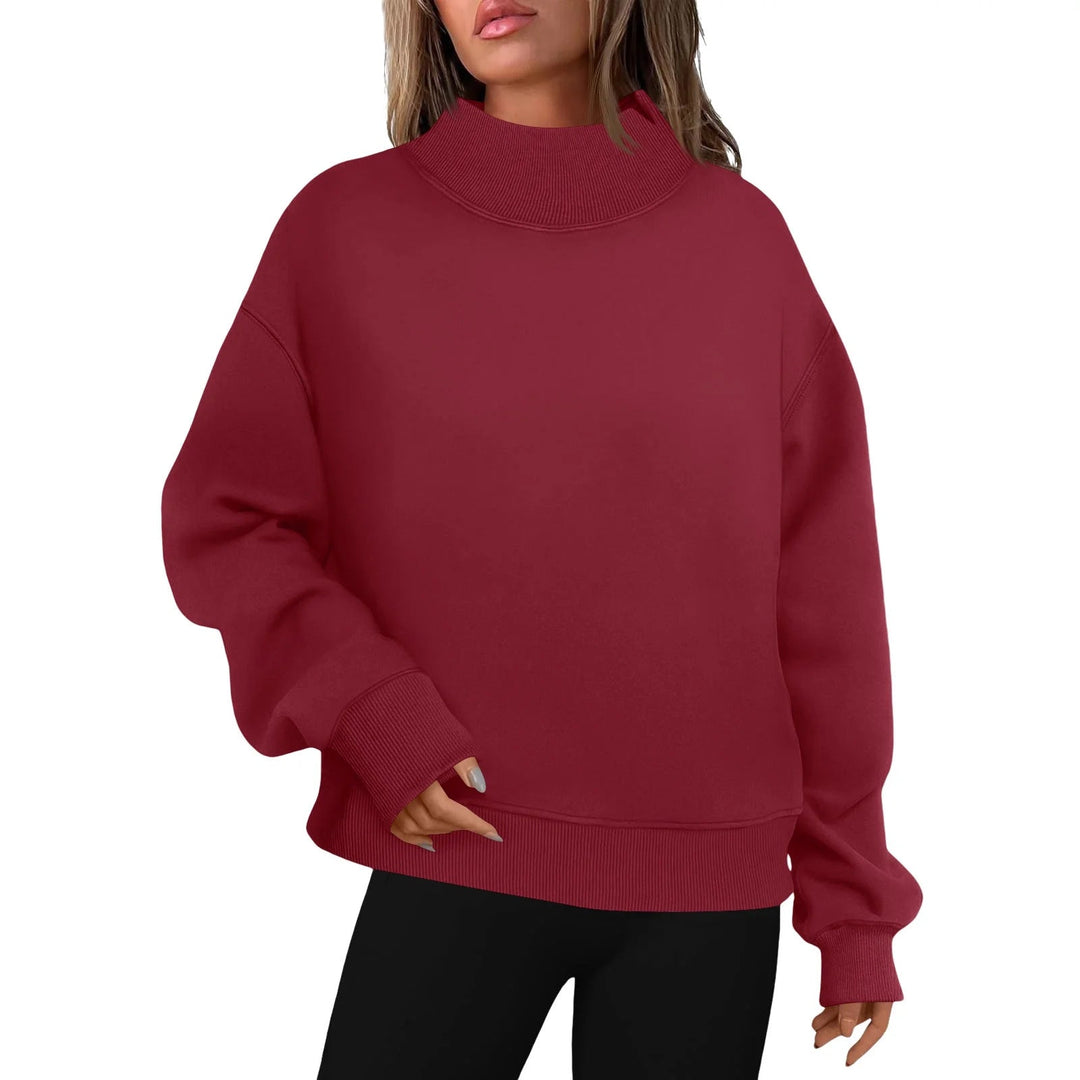 MARYLYN™ - Women's Oversized Long-Sleeve Turtleneck Pullover Sweatshirt