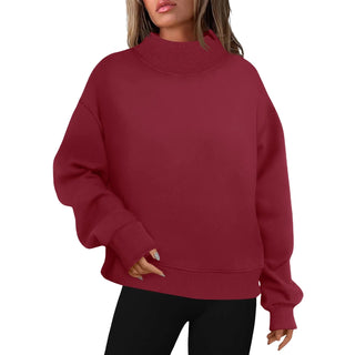 MARYLYN™ - Women's Oversized Long-Sleeve Turtleneck Pullover Sweatshirt