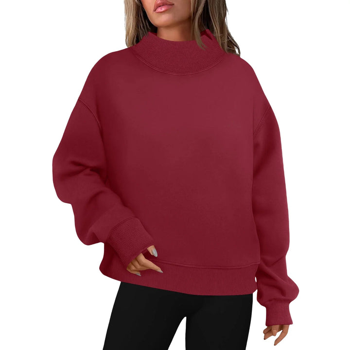 MARYLYN™ - Women's Oversized Long-Sleeve Turtleneck Pullover Sweatshirt