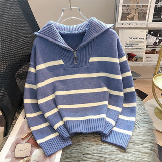 TIANA™ - Chic Striped Long-Sleeve Collared Top
