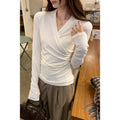 NICA™ - Simple Surplice Long-Sleeve Top Medium Length