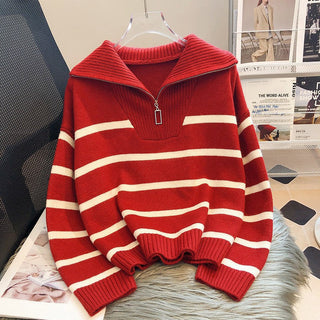 TIANA™ - Chic Striped Long-Sleeve Collared Top