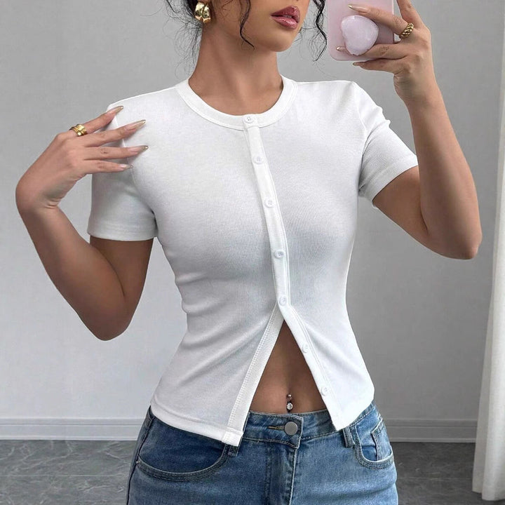 HATI™ - Relaxed Summer Short-Sleeve Buttoned Top