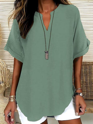 GENNEVA™ - Casual Plain Short-Sleeve Blouse