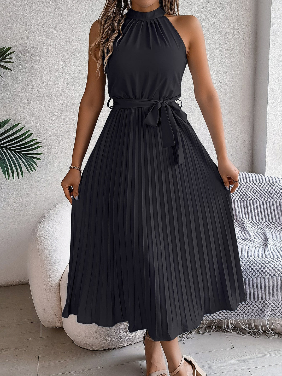 CEDRINE™ | Graceful Pleated Midi Dress