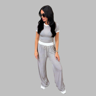 PLATU™ - Casual Short-Sleeve and Wide-Leg Pants Set