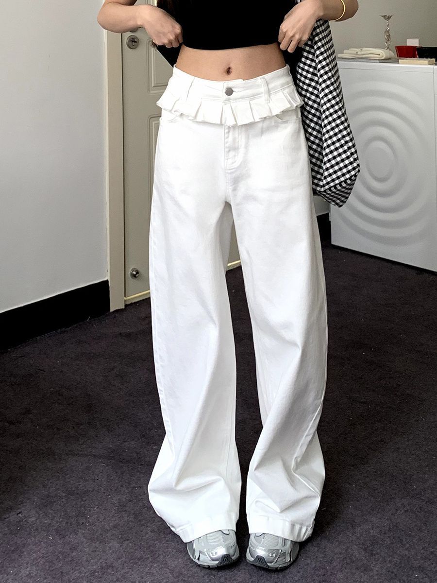 PAISLEY™ - Elegant Lace-Trimmed Wide-Leg Jeans