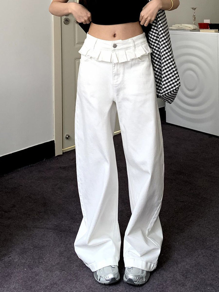 PAISLEY™ - Elegant Lace-Trimmed Wide-Leg Jeans