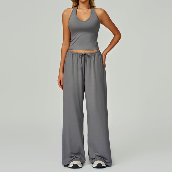 DINGDING™ - Casual Crop Tank Top and Wide-Leg Pants Set