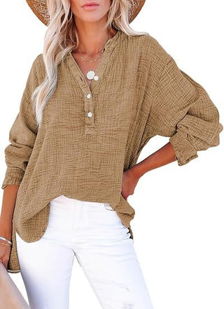 AYLA™ - Casual V-Neck Blouse