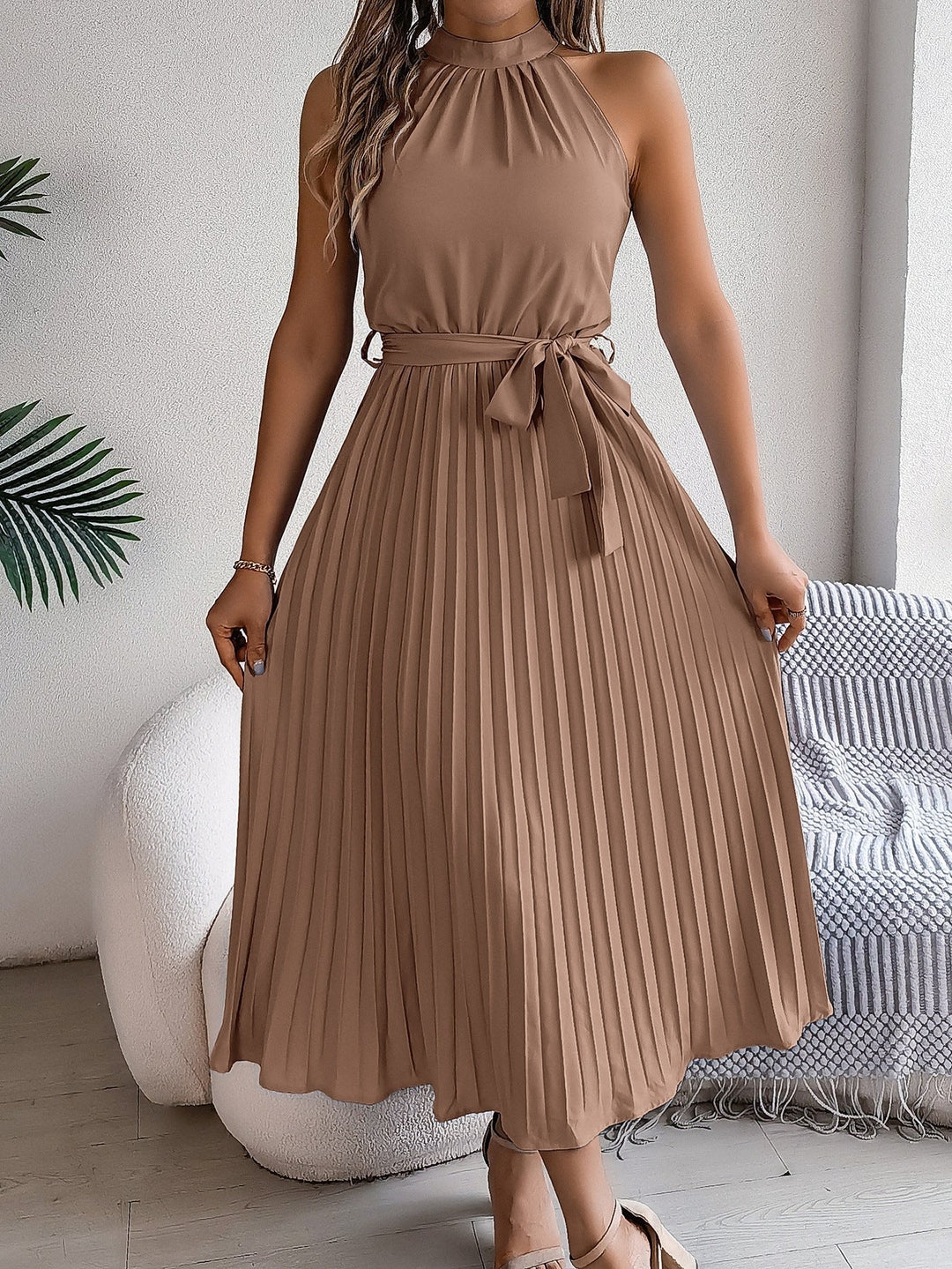 CEDRINE™ | Graceful Pleated Midi Dress