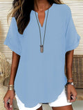 GENNEVA™ - Casual Plain Short-Sleeve Blouse
