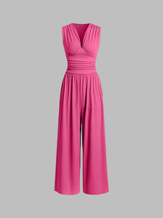 CHARITY™ - Chic Sleeveless Wide-Leg Jumpsuit