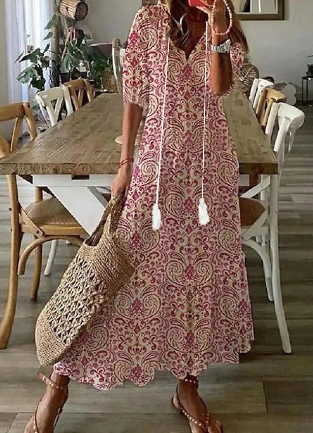 Noor™ | Boho Vintage Summer Maxi Dress