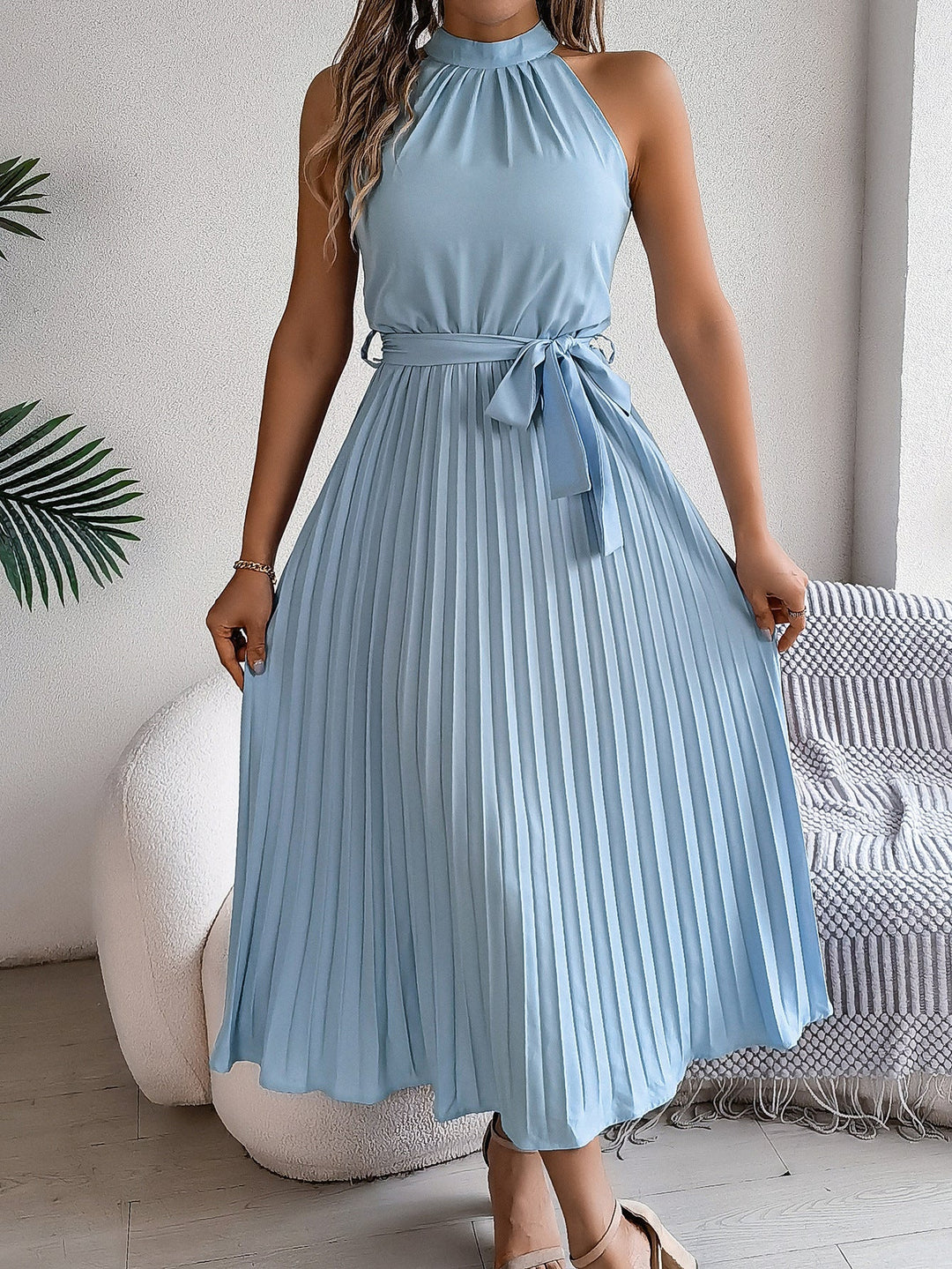 CEDRINE™ | Graceful Pleated Midi Dress