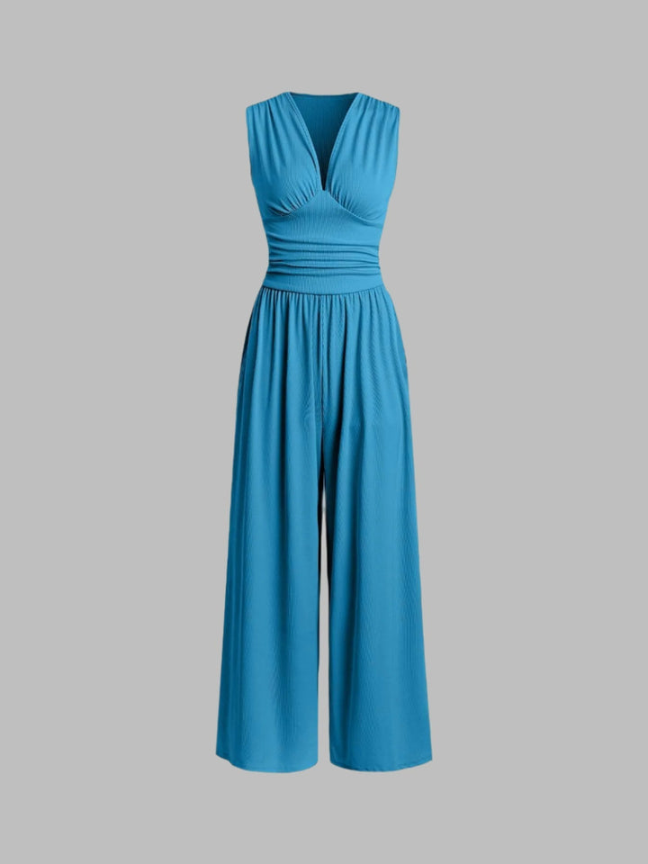 CHARITY™ - Chic Sleeveless Wide-Leg Jumpsuit