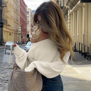 MAGDALENA™ - Chic One Shoulder Long-Sleeve Sweater