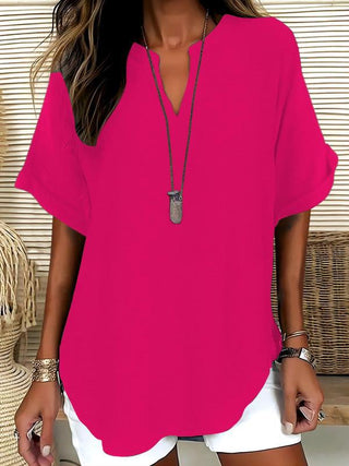 GENNEVA™ - Casual Plain Short-Sleeve Blouse