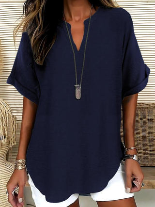 GENNEVA™ - Casual Plain Short-Sleeve Blouse