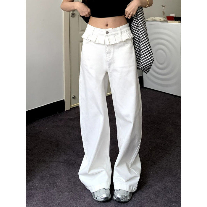 PAISLEY™ - Elegant Lace-Trimmed Wide-Leg Jeans