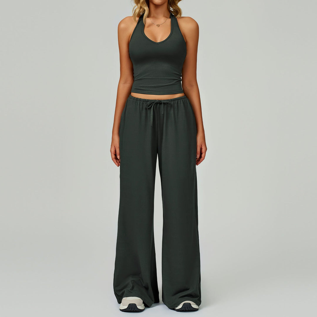 DINGDING™ - Casual Crop Tank Top and Wide-Leg Pants Set