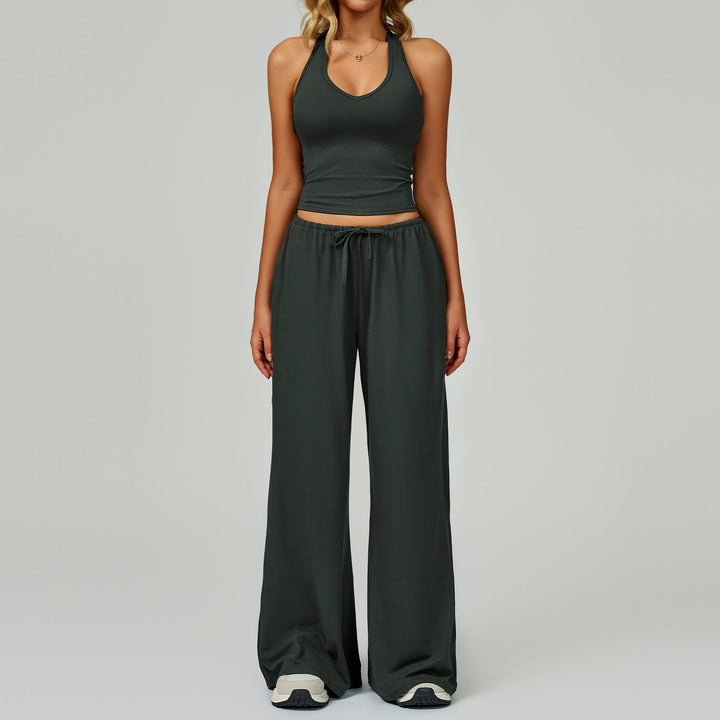 ARAYA™ - Casual Crop Tank Top and Wide-Leg Pants Set