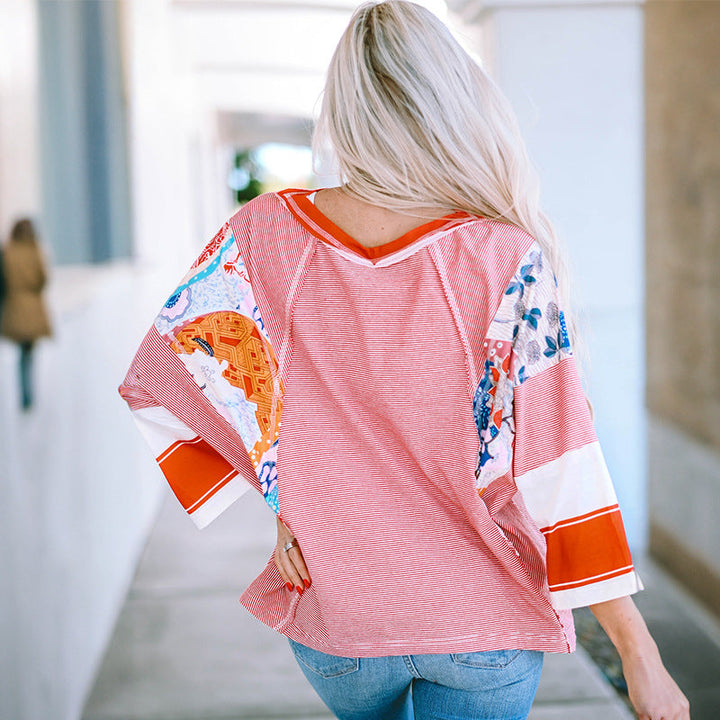 BAILEY™ - Lightweight Patchwork Batwing Top