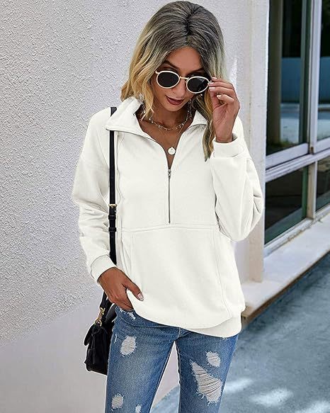 ANNIE™ - Women's Lapel Zip-Up Casual Pullover Sweatshirt
