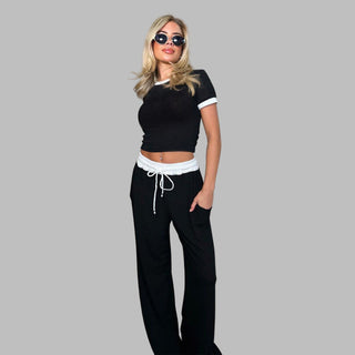 PLATU™ - Casual Short-Sleeve and Wide-Leg Pants Set
