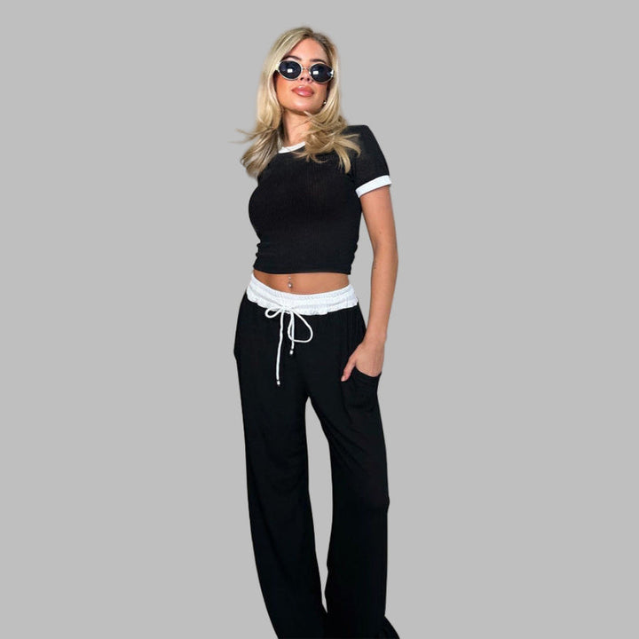 PLATU™ - Casual Short-Sleeve and Wide-Leg Pants Set
