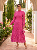 CLAIRE | Elegant Lace Maxi Dress with Long-Sleeves