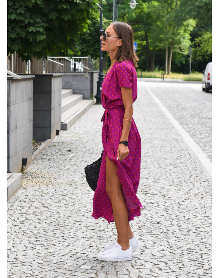 Talia™ | Stylish V-Neck Floral Dress