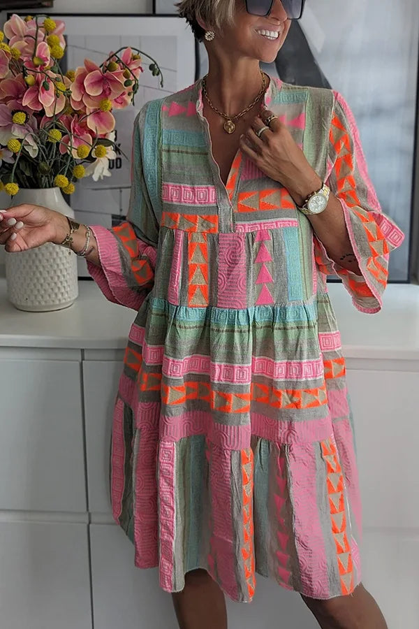 LUCY™ | Patterned Flowing Midi Dress