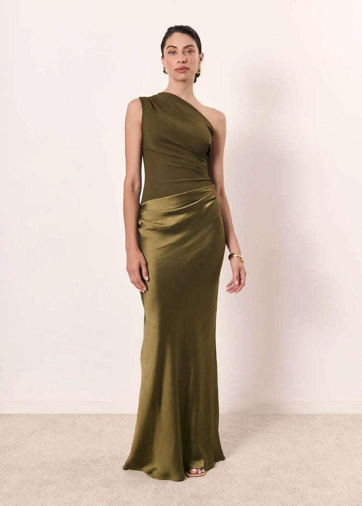 Luna™ | Satin Maxi Dress with Slit