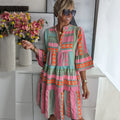 LUCY™ | Patterned Flowing Midi Dress