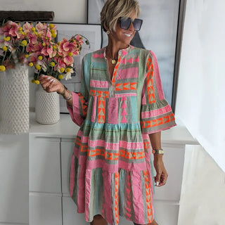 LUCY™ | Patterned Flowing Midi Dress