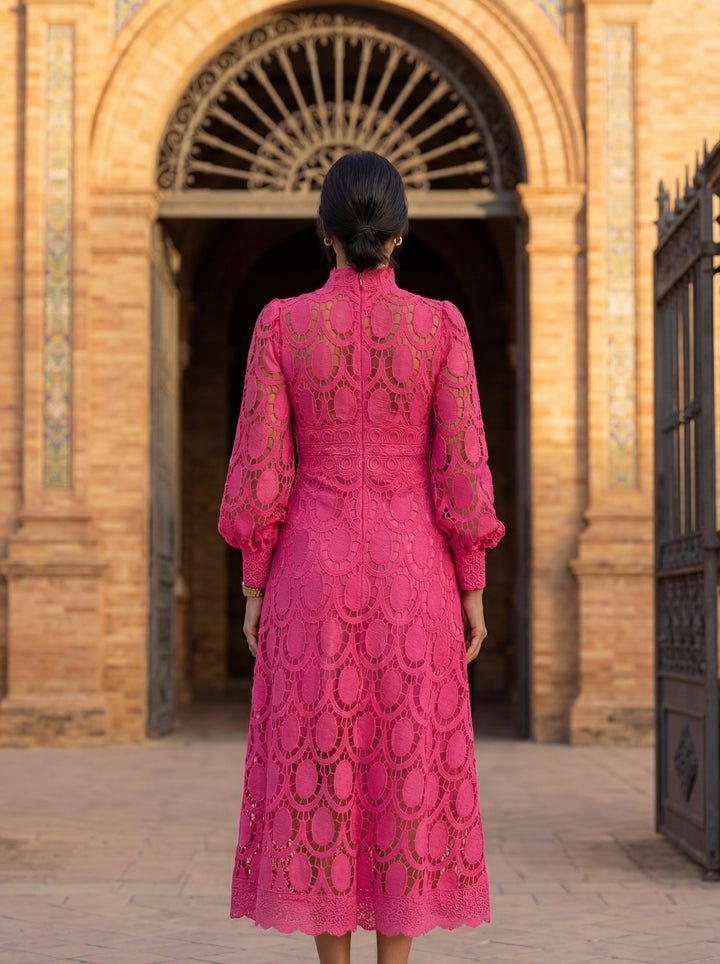 CLAIRE | Elegant Lace Maxi Dress with Long-Sleeves