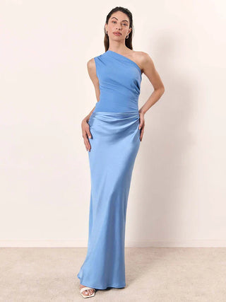 Luna™ | Satin Maxi Dress with Slit