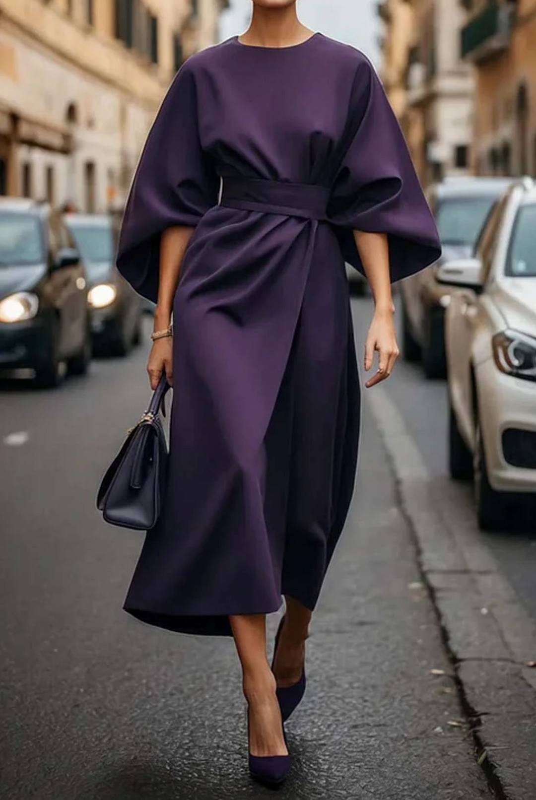 Maya™ | Elegant Lantern Sleeve Dress