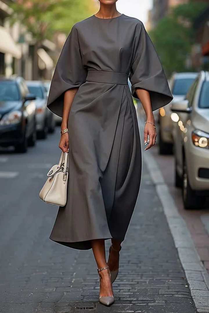 Maya™ | Elegant Lantern Sleeve Dress