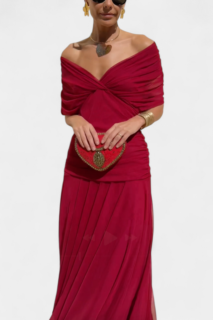 FLORENDA™ | Long Floral V-Neck Dress