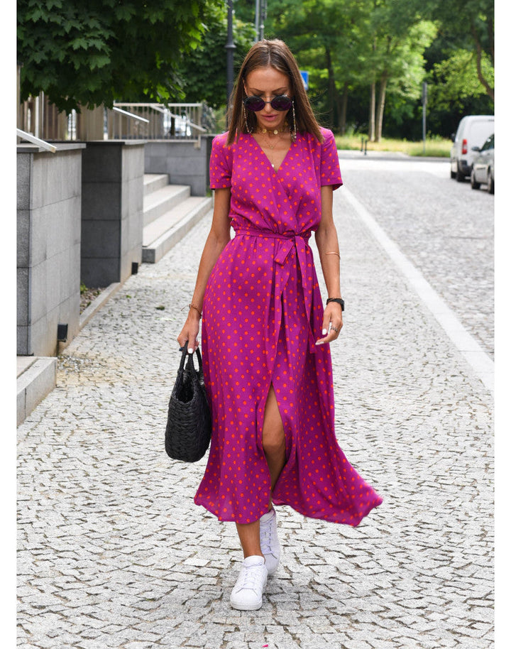 Talia™ | Stylish V-Neck Floral Dress