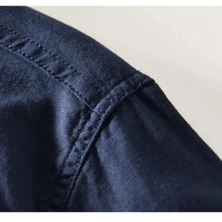 Callum | Mandarin-Collar Linen Shirt