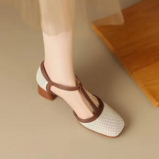 ISAVA™ | Mid Heel Shoes Real Leather