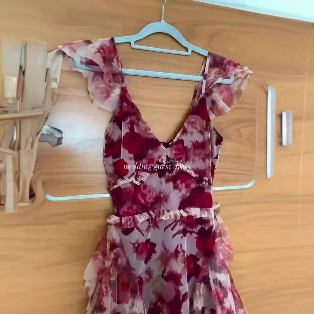 MARIELA™ - Romantic Floral Ruffle Maxi Dress