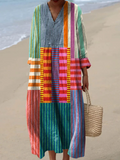 Retro Geometric Print Dress for Women