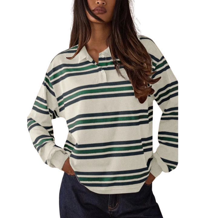 AIKO™ - Refined Striped Long-Sleeve Top