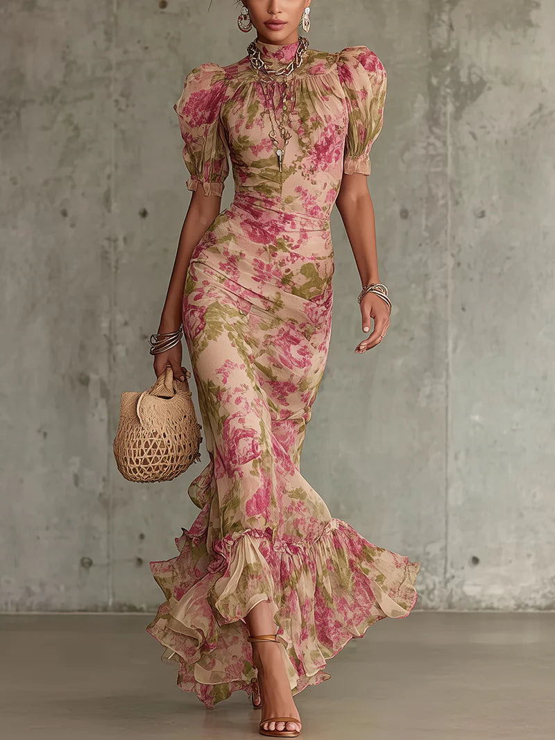 ROSALINA | Vintage Rose Maxi Dress
