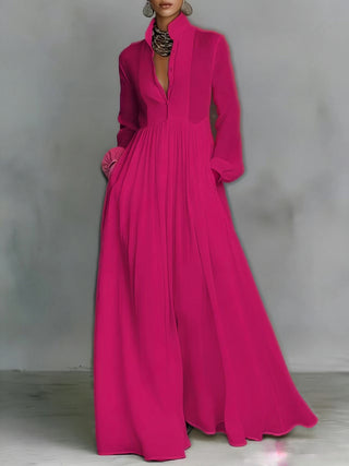 SERENA™ | Flowing Button-Front Maxi Dress