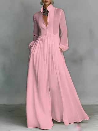 SERENA™ | Flowing Button-Front Maxi Dress